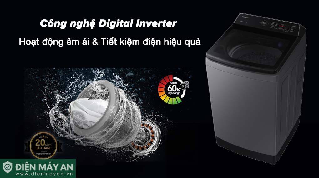 Máy Giặt Samsung Ecobubble Inverter 10.5 Kg WA10CG5745BDSV